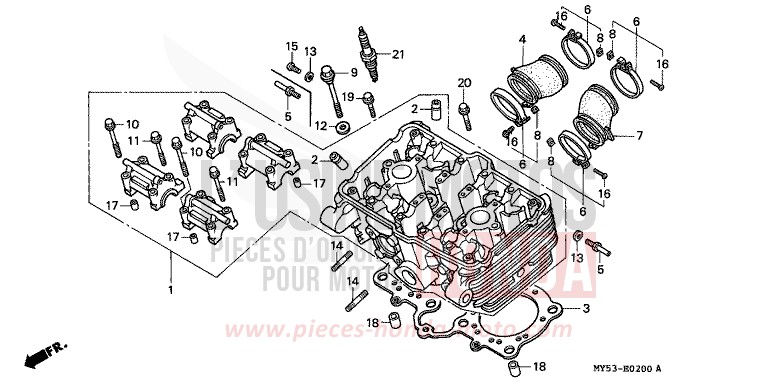 ZYLINDERKOPF von CB1300 Super Bold'or ABS FIGHTING RED (R134) von 1994